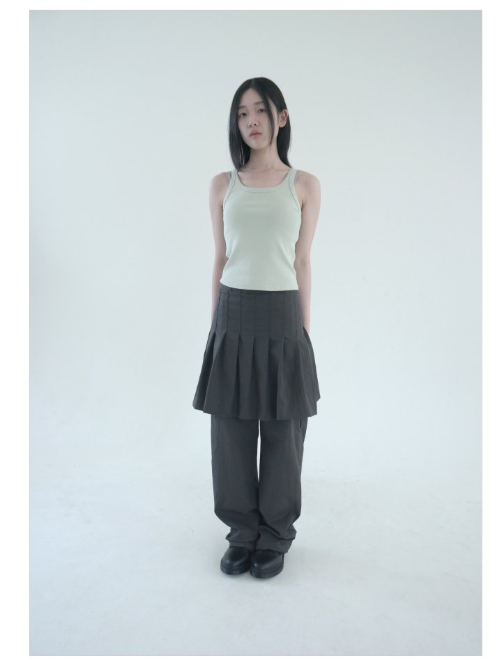 Enten - Korean Women Fashion - #momslook - Aid Pleated Skirt Pants - 2