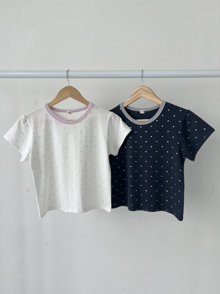 Enten - Korean Women Fashion - #momslook - Heart Tee - 10