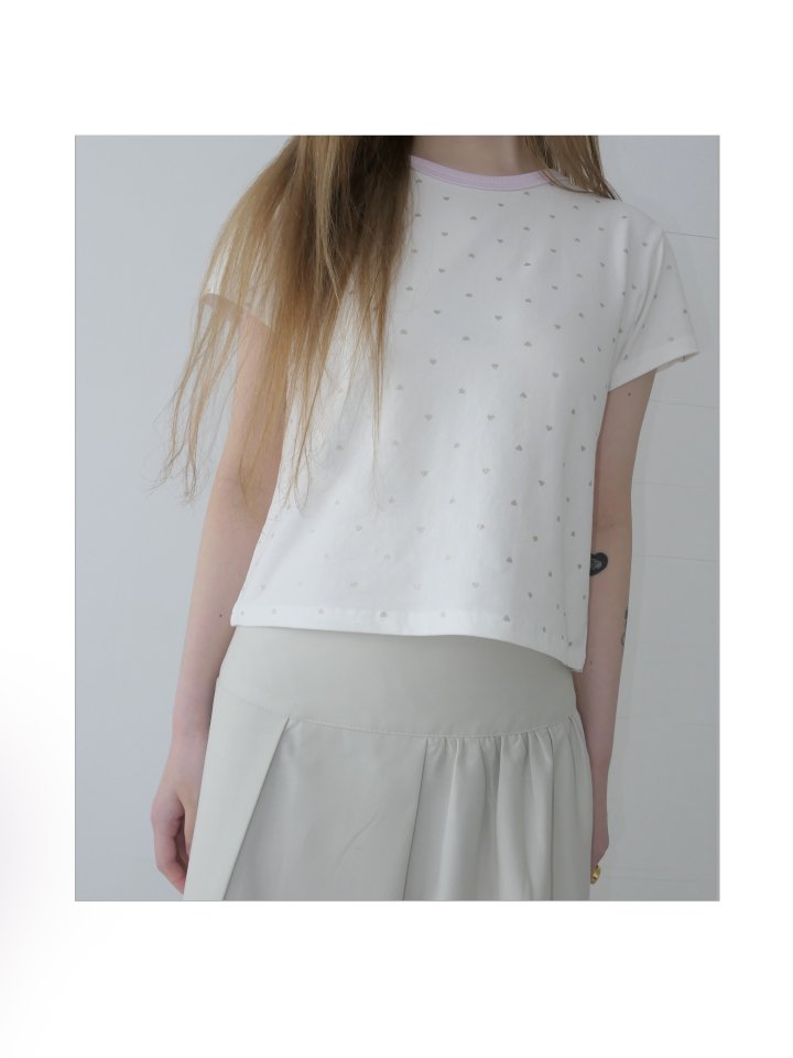 Enten - Korean Women Fashion - #momslook - Heart Tee - 8