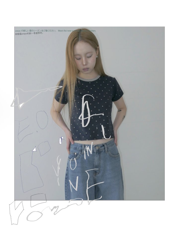 Enten - Korean Women Fashion - #restrostyle - Heart Tee - 4