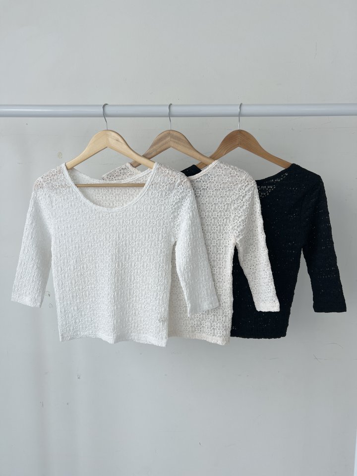 Enten - Korean Women Fashion - #vintageinspired - More 7/10 Sleeve Tee - 5
