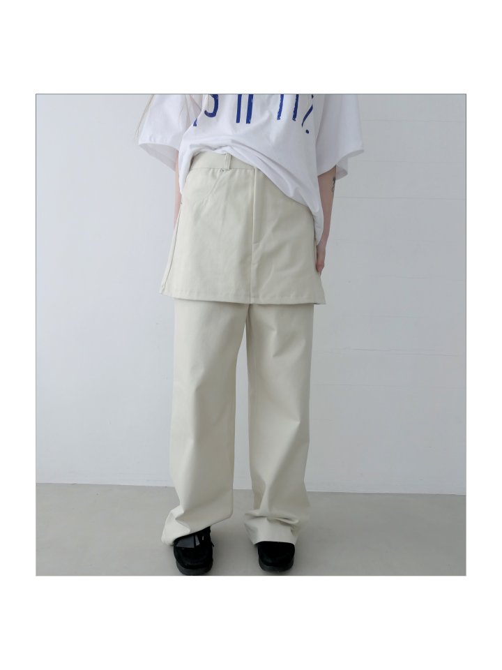 Enten - Korean Women Fashion - #womensfashion - Double Skirt Pants - 2