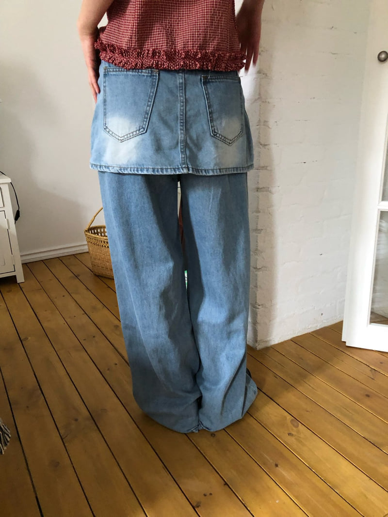 Flash - Korean Women Fashion - #momslook - Skirt Denim Pants - 10