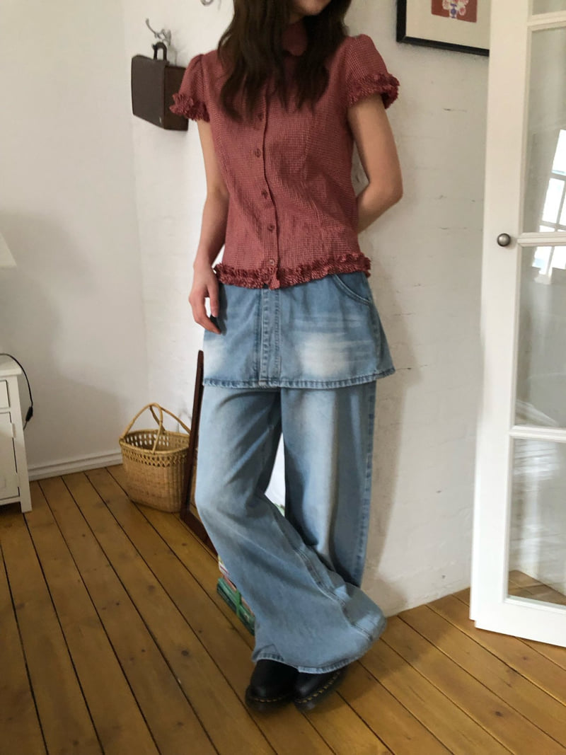 Flash - Korean Women Fashion - #momslook - Skirt Denim Pants - 11