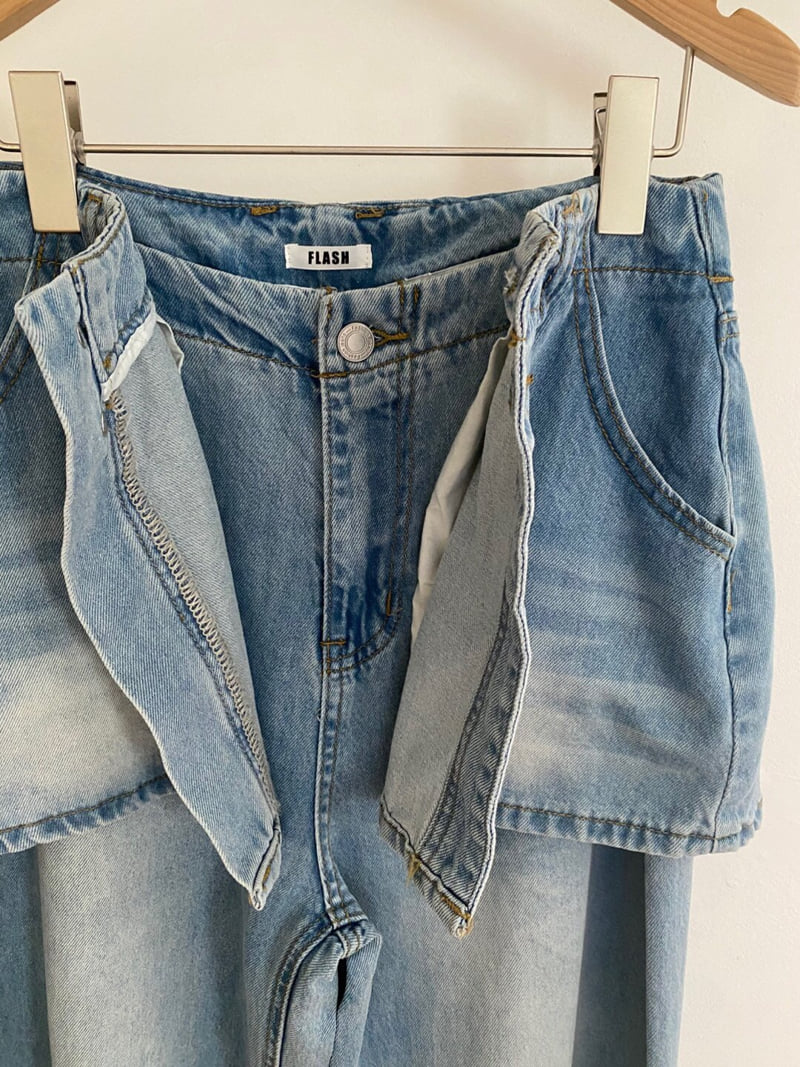 Flash - Korean Women Fashion - #momslook - Skirt Denim Pants - 12