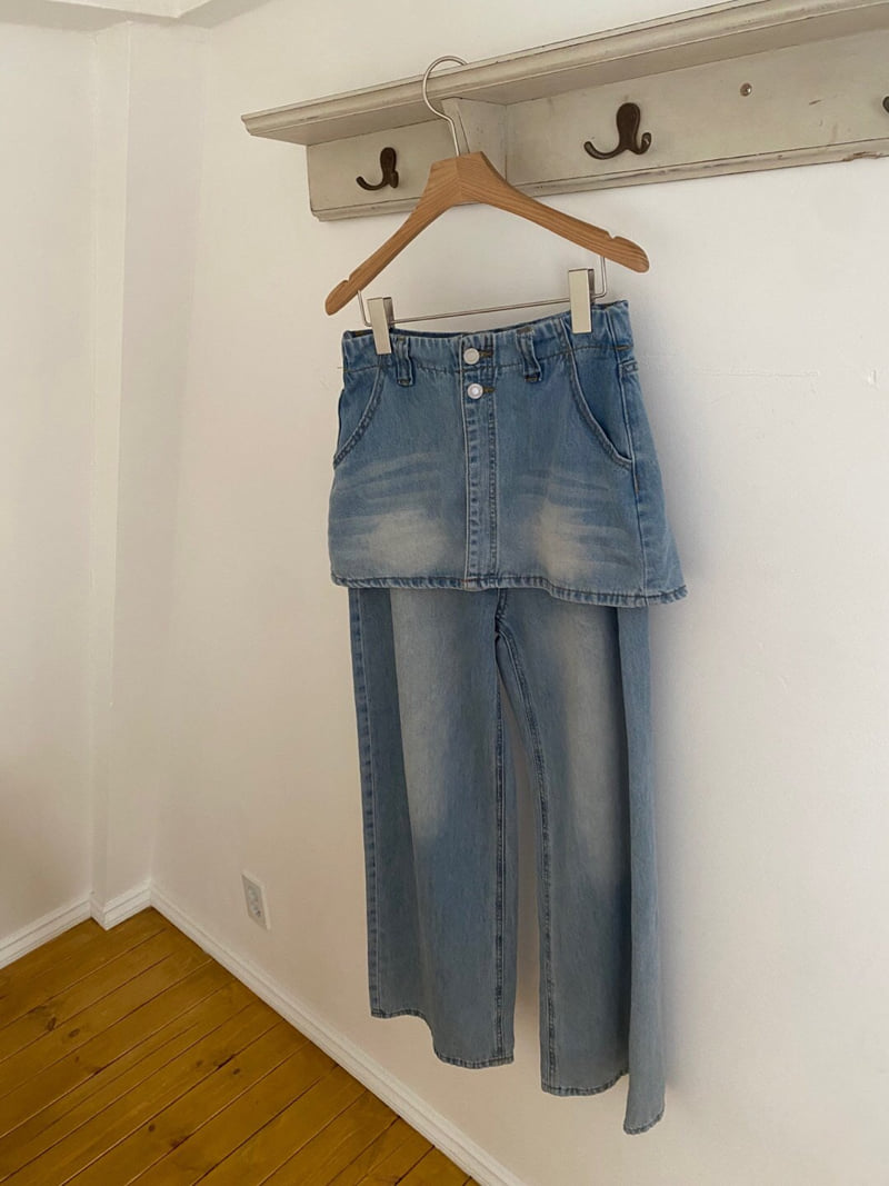 Flash - Korean Women Fashion - #momslook - Skirt Denim Pants - 2