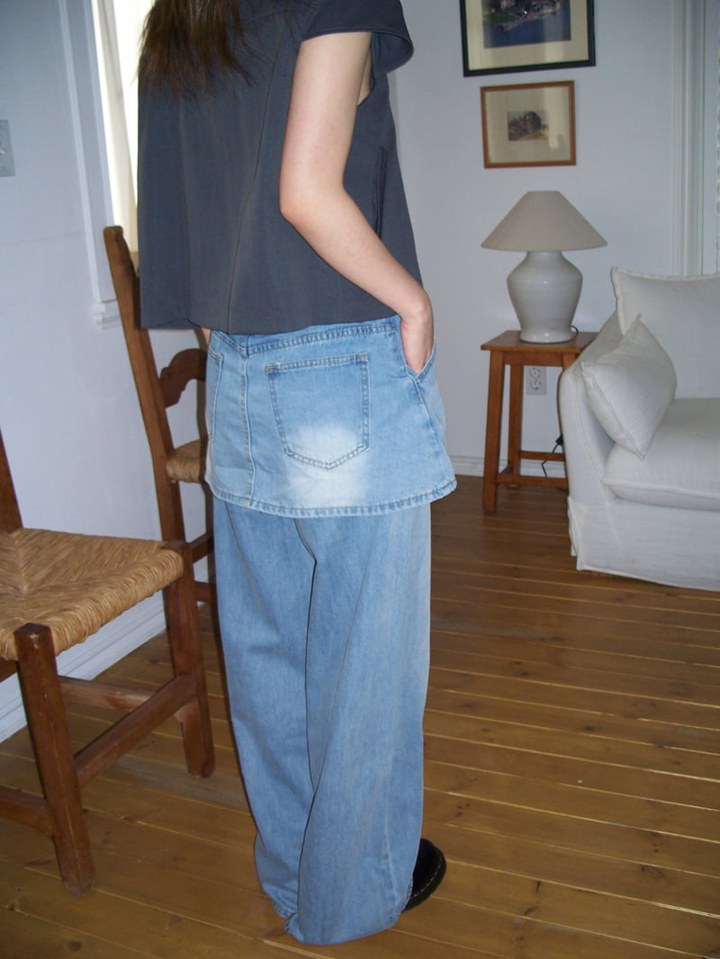 Flash - Korean Women Fashion - #momslook - Skirt Denim Pants - 8
