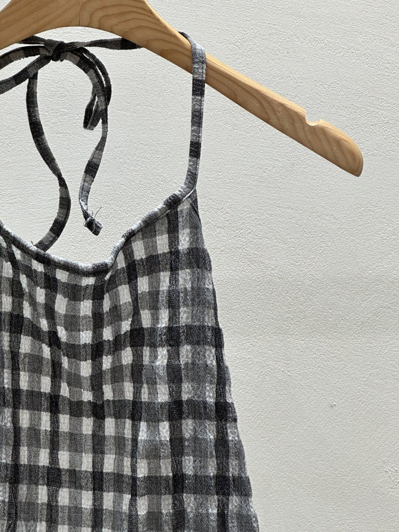 Flash - Korean Women Fashion - #momslook - Check Halter Blouse - 12
