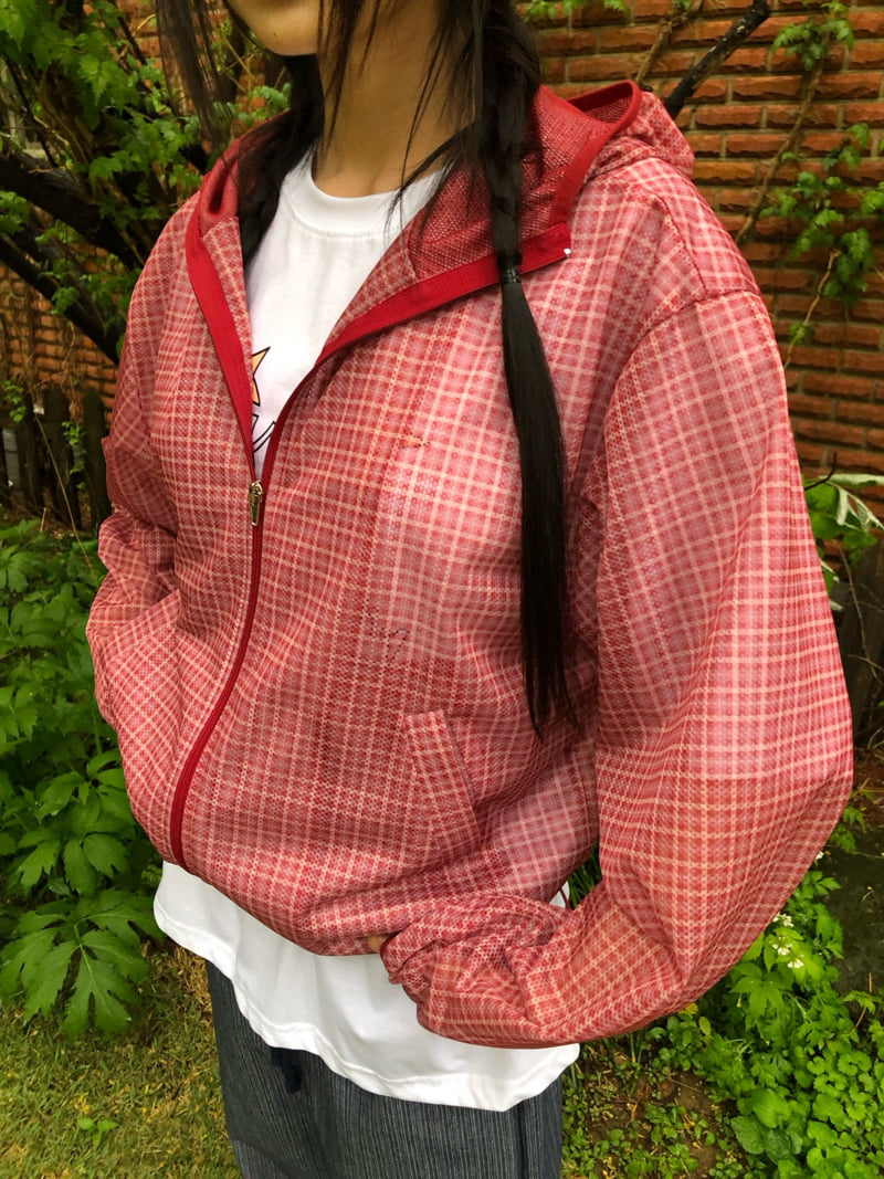 Flash - Korean Women Fashion - #momslook - Check Mesh Jacket