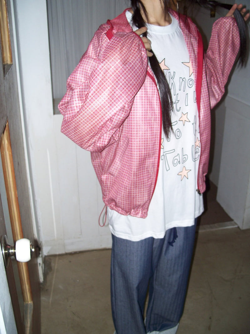 Flash - Korean Women Fashion - #momslook - Check Mesh Jacket - 5