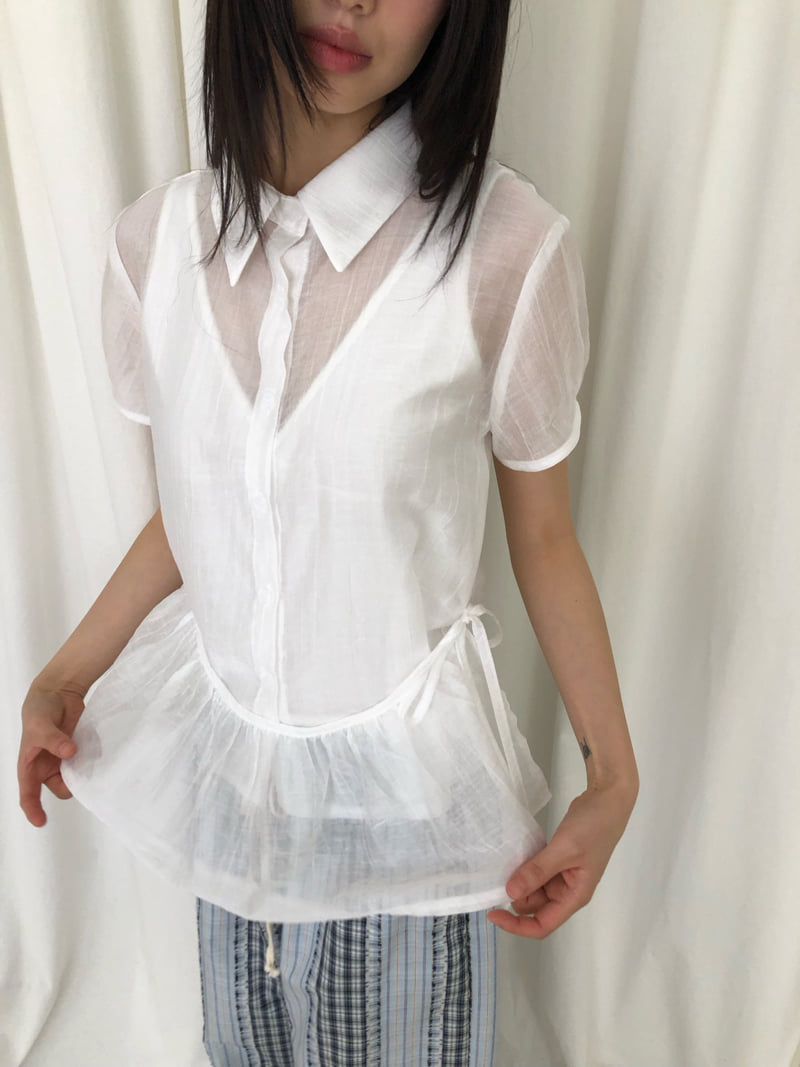 Flash - Korean Women Fashion - #momslook - Meringue Frill Shirt - 2