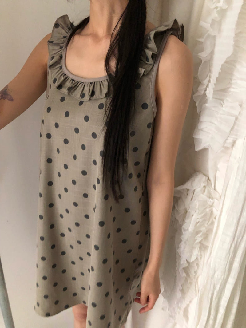 Flash - Korean Women Fashion - #momslook - Polka Dot Frill One-piece - 7