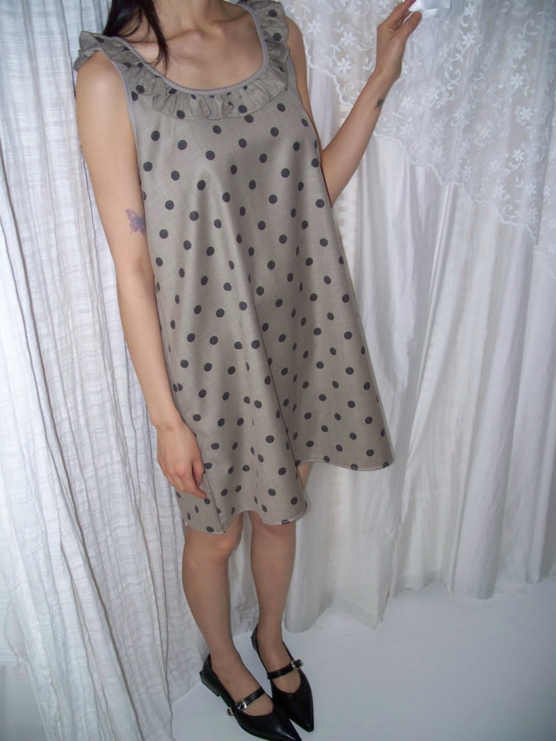 Flash - Korean Women Fashion - #momslook - Polka Dot Frill One-piece - 9