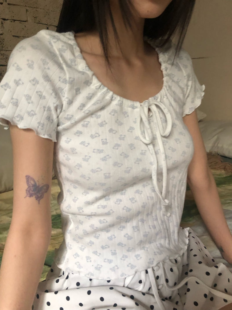 Flash - Korean Women Fashion - #momslook - Teddy Bear Tee - 4