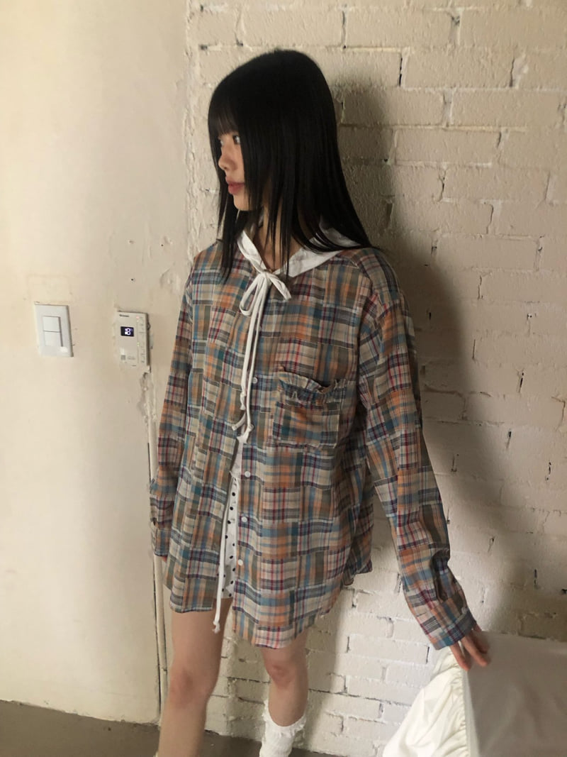Flash - Korean Women Fashion - #womensfashion - Multi Check Hoodie Shirt - 11