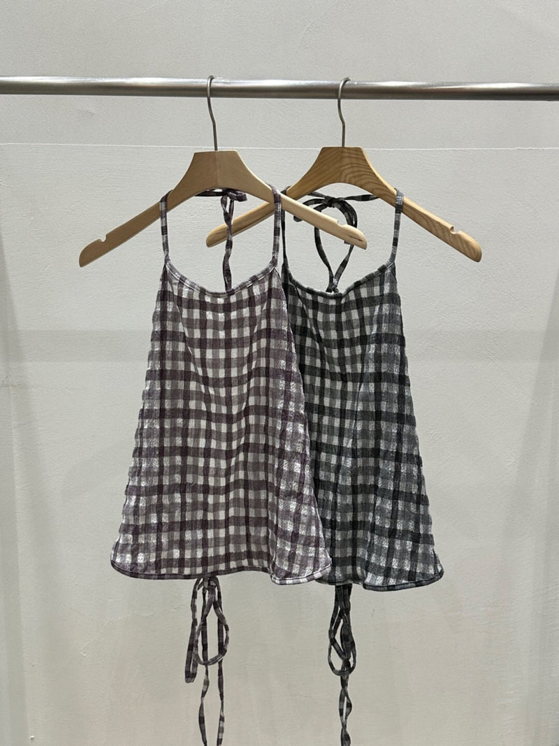 Flash - Korean Women Fashion - #womensfashion - Check Halter Blouse - 9