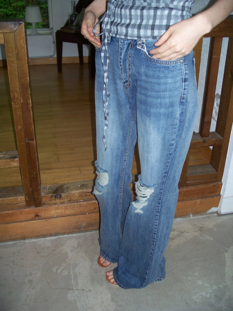 Flash - Korean Women Fashion - #womensfashion - Ripped Bootcut Jeans - 8