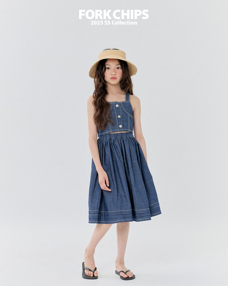 Fork Chips - Korean Children Fashion - #childofig - Mark Denim Top - 11