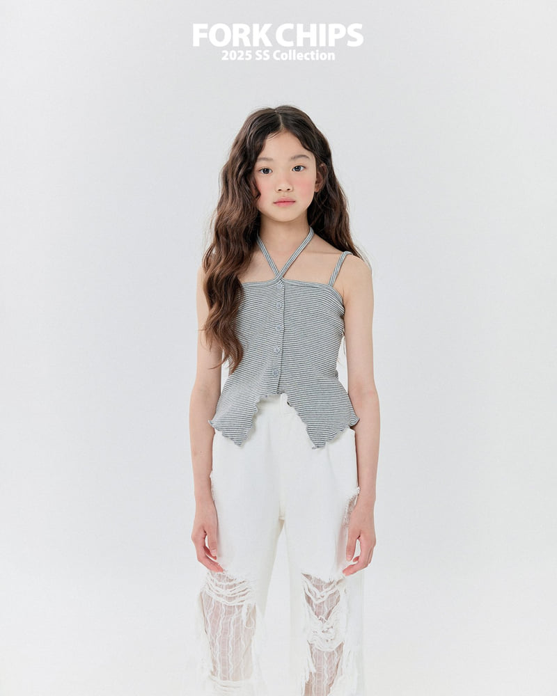 Fork Chips - Korean Children Fashion - #designkidswear - May Stripe Sleeveless - 11