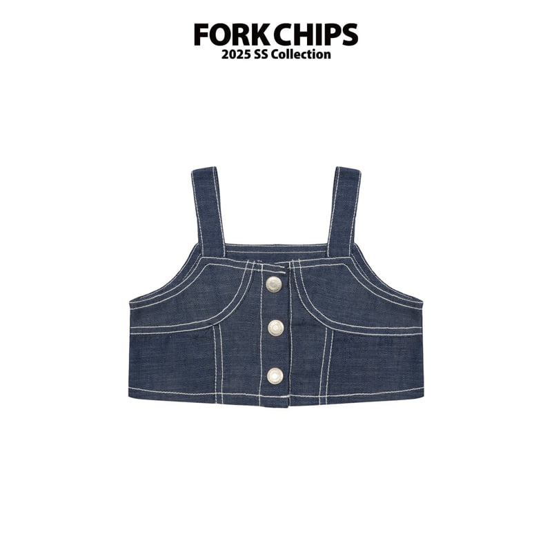 Fork Chips - Korean Children Fashion - #discoveringself - Mark Denim Top