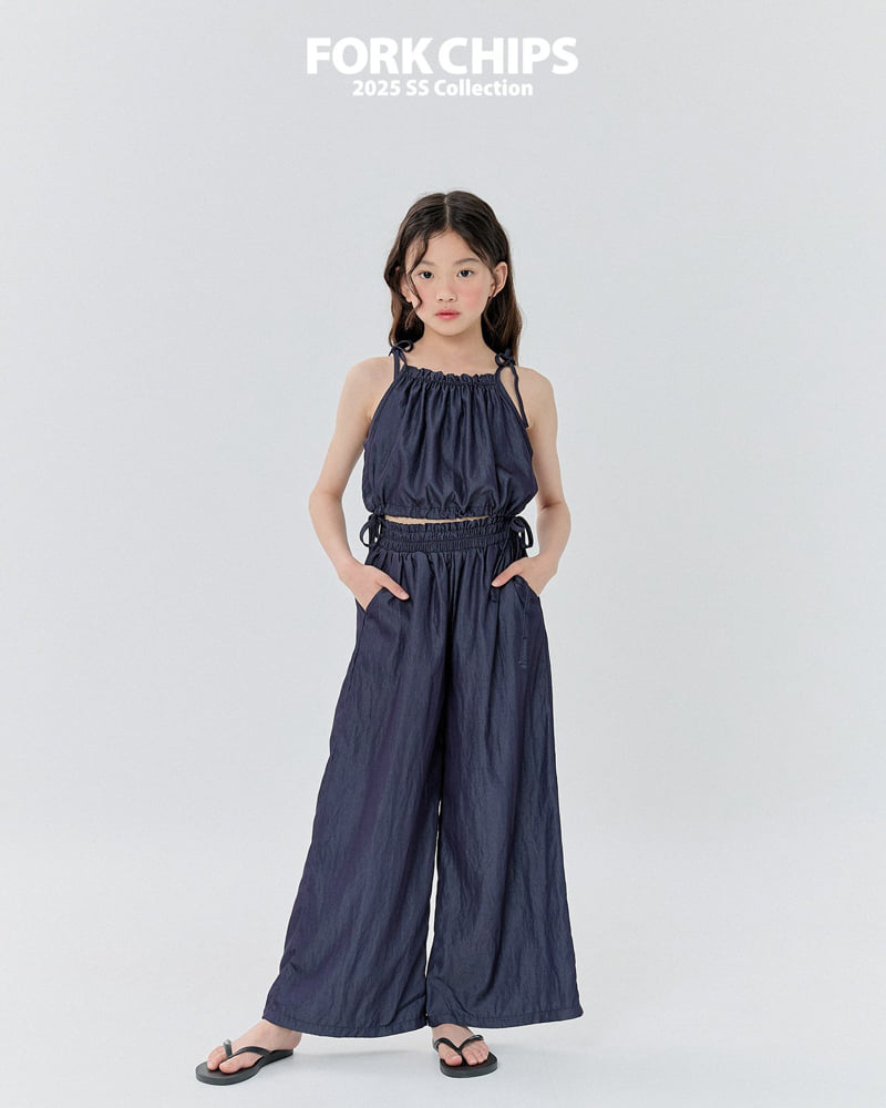 Fork Chips - Korean Children Fashion - #fashionkids - Silky Wide Pants - 6