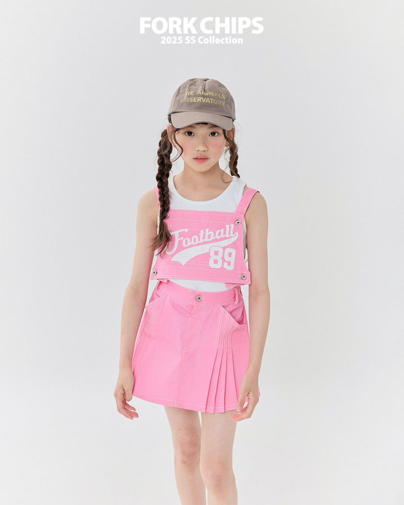 Fork Chips - Korean Children Fashion - #kidsshorts - Football Strap Top - 11
