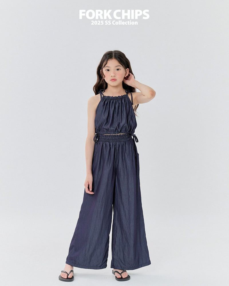 Fork Chips - Korean Children Fashion - #kidsstore - Silky Wide Pants - 8