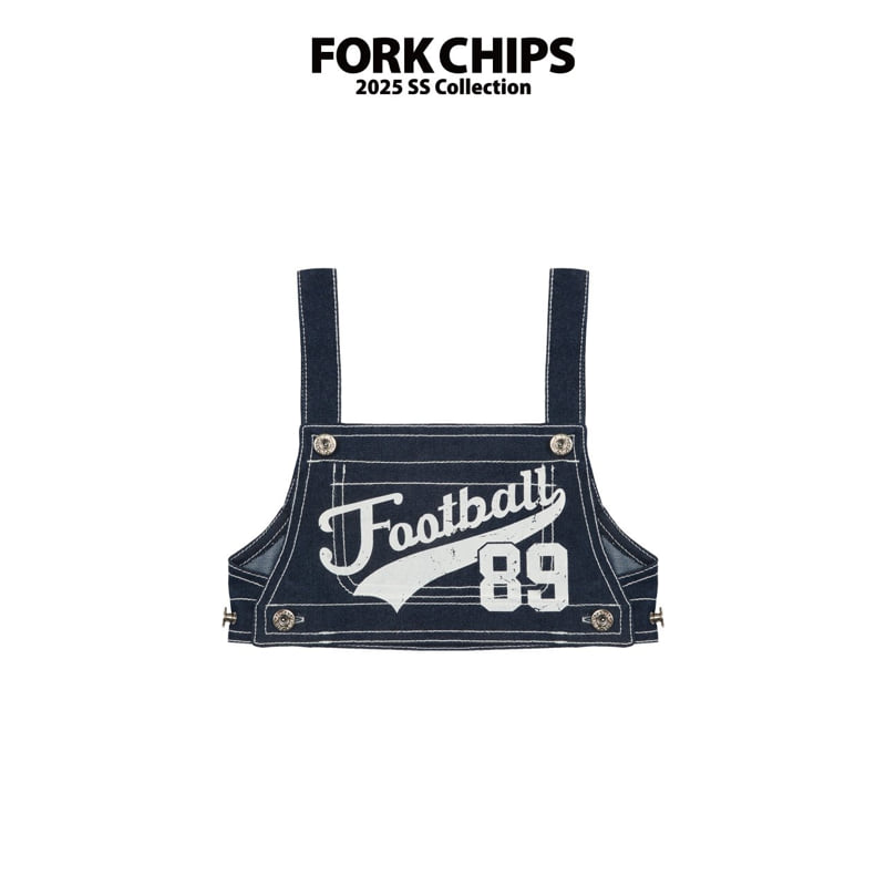 Fork Chips - Korean Children Fashion - #littlefashionista - Football Strap Top