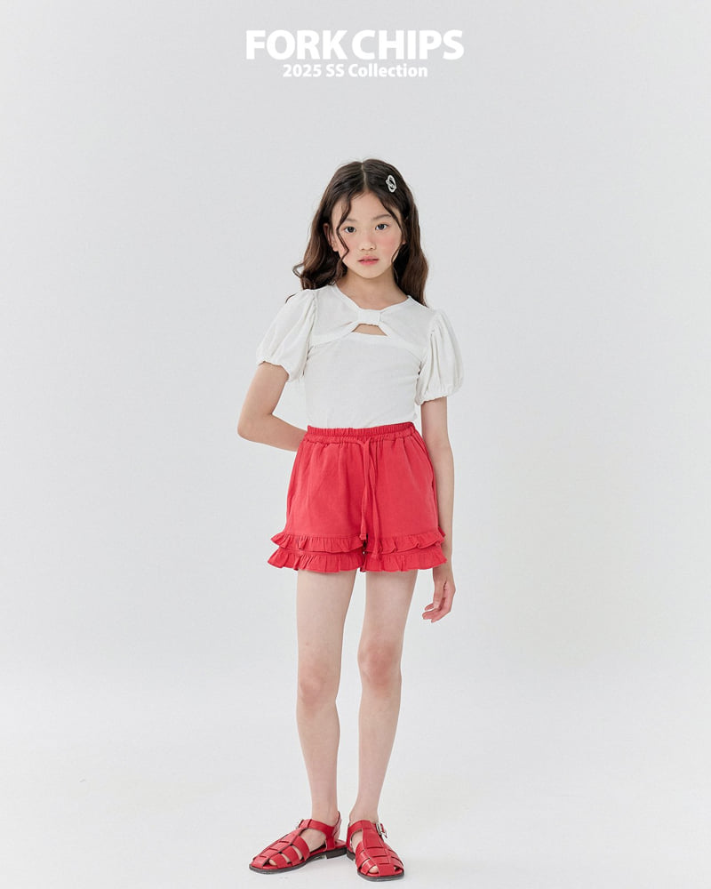 Fork Chips - Korean Children Fashion - #littlefashionista - Lace Frill Pants - 10