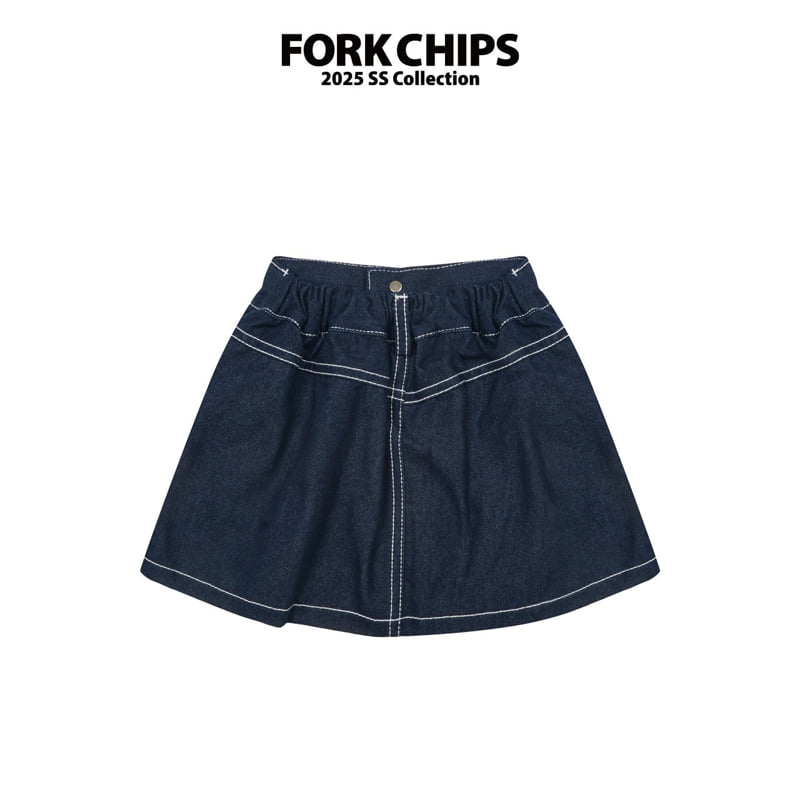 Fork Chips - Korean Children Fashion - #magicofchildhood - Football Pleated Skirt - 3