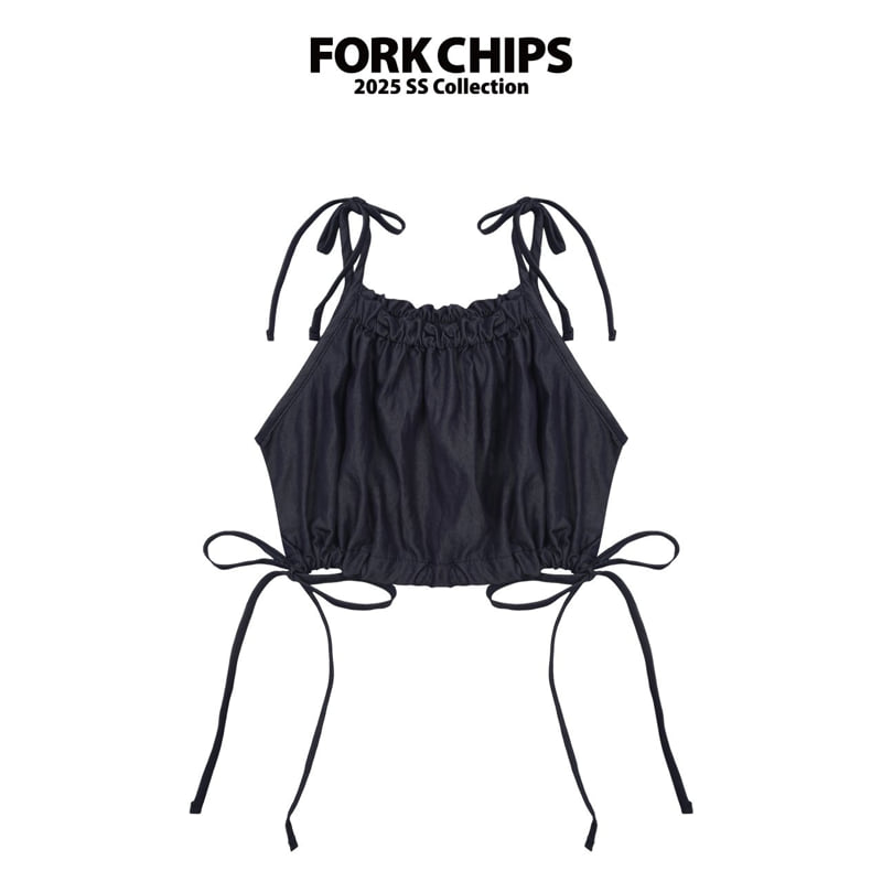 Fork Chips - Korean Children Fashion - #minifashionista - Silky Halter Sleeveless