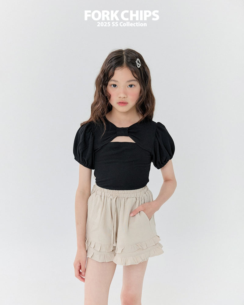 Fork Chips - Korean Children Fashion - #todddlerfashion - Glossy Ribbon Tee - 11
