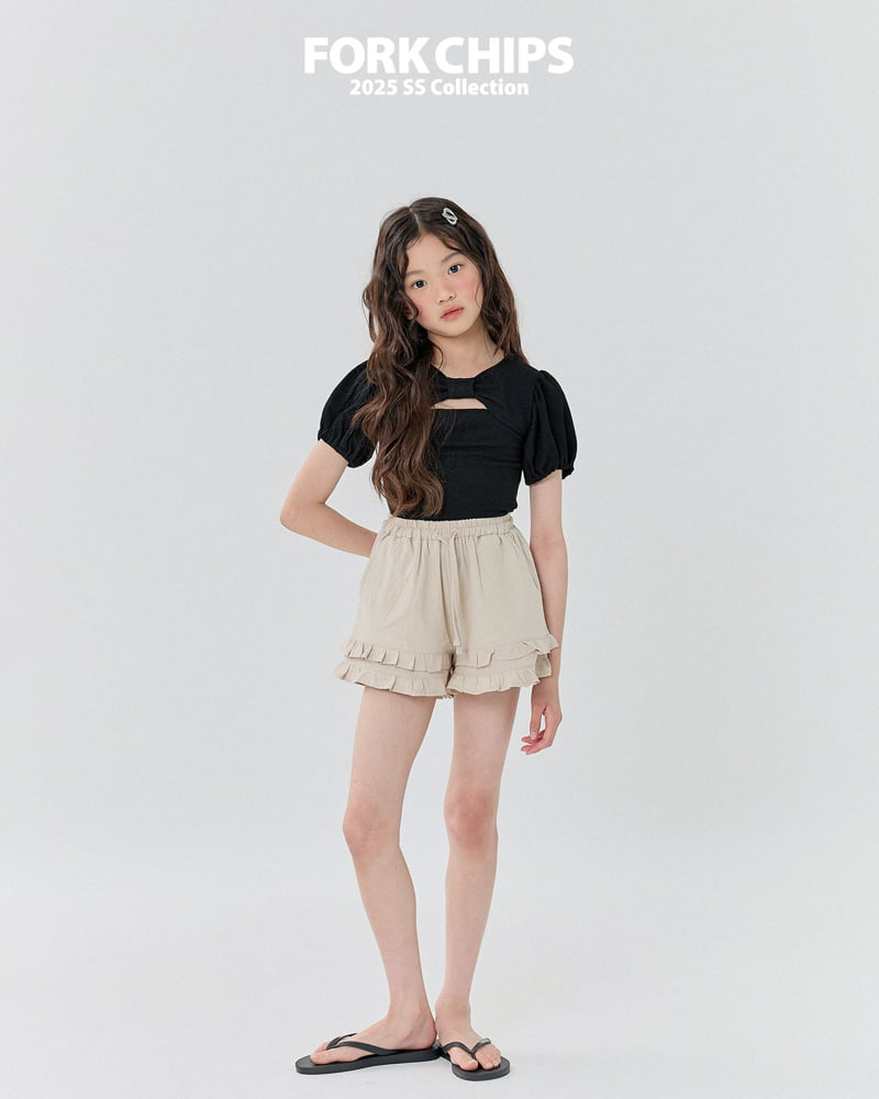 Fork Chips - Korean Children Fashion - #toddlerclothing - Glossy Ribbon Tee - 12