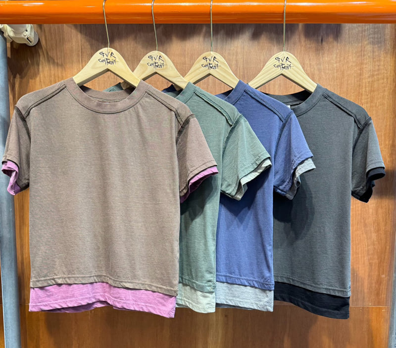 Gavara Market - Korean Women Fashion - #momslook - Ale Layered Short Sleeve Tee