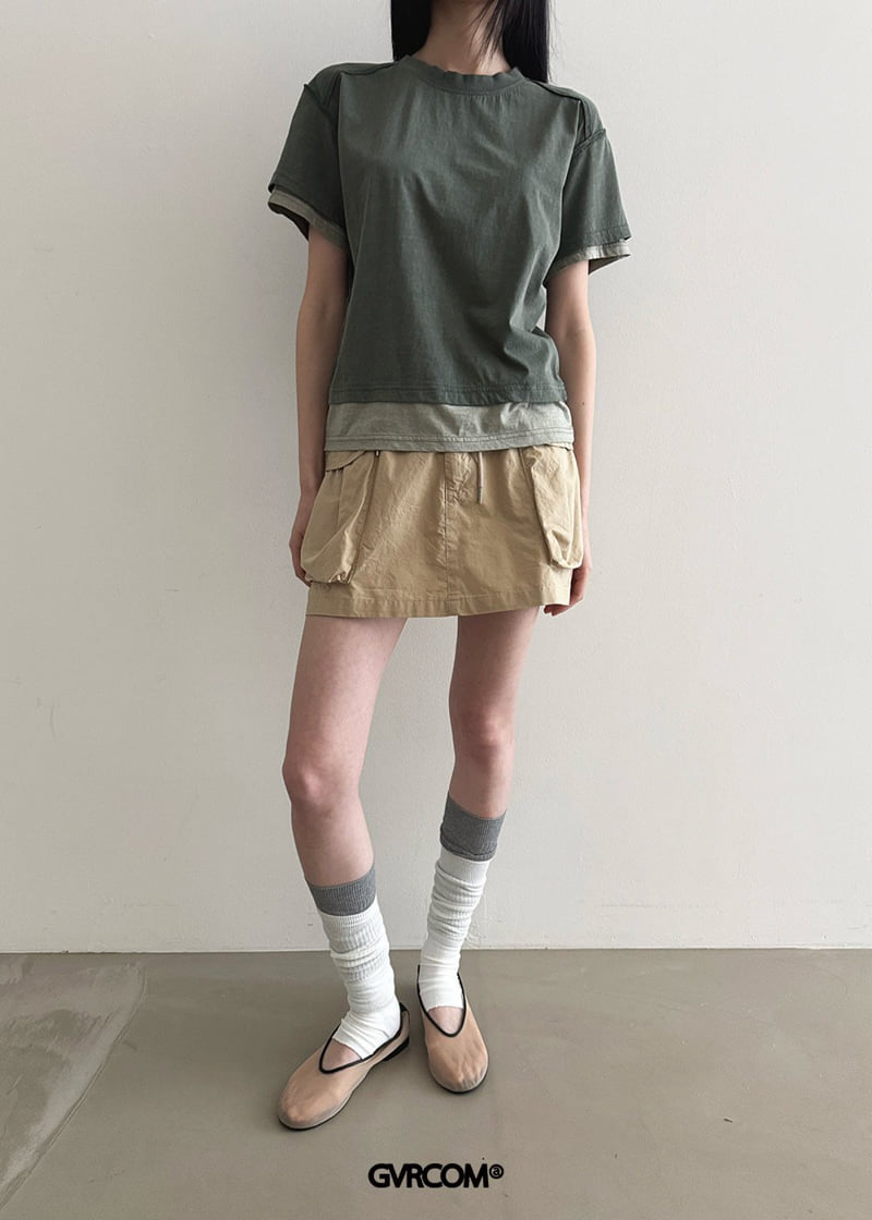 Gavara Market - Korean Women Fashion - #momslook - Ale Layered Short Sleeve Tee - 6