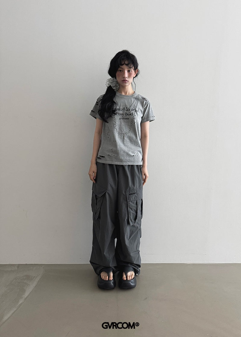 Gavara Market - Korean Women Fashion - #romanticstyle - Off Vintage Pigment Tee - 2
