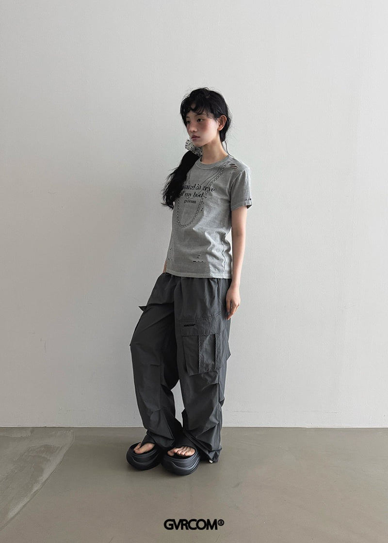 Gavara Market - Korean Women Fashion - #shopsmall - Off Vintage Pigment Tee - 3