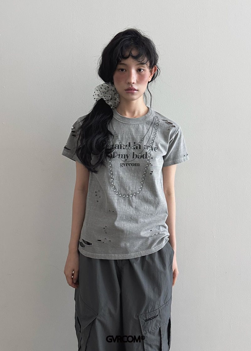 Gavara Market - Korean Women Fashion - #shopsmall - Off Vintage Pigment Tee - 4