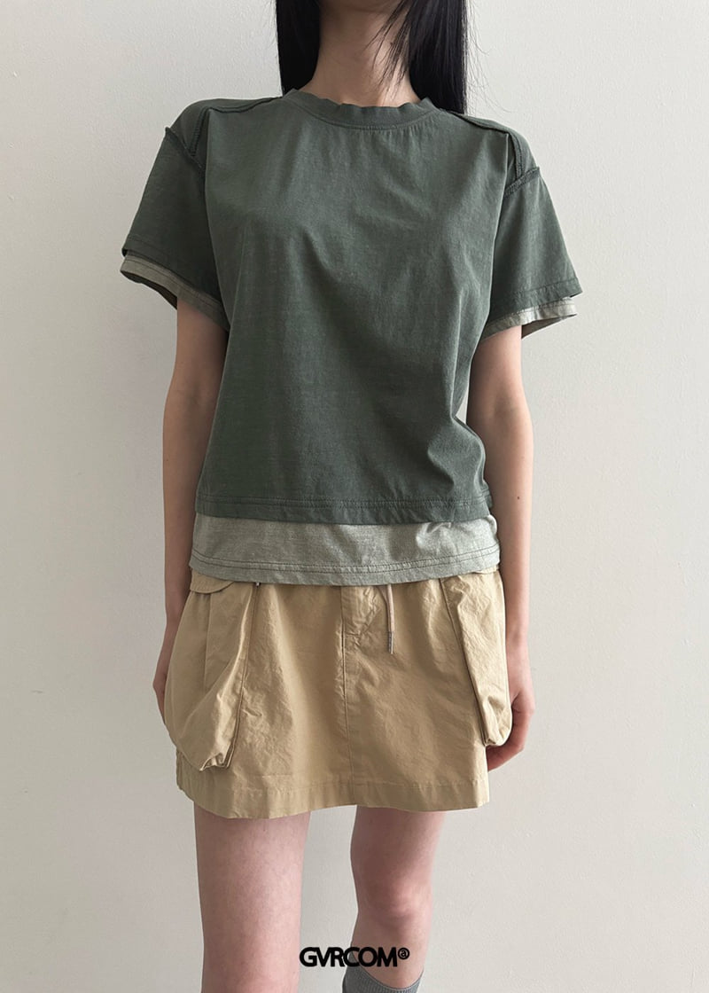Gavara Market - Korean Women Fashion - #momslook - Ale Layered Short Sleeve Tee - 4