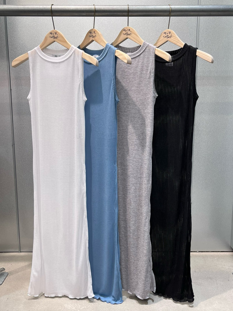 Gavara Market - Korean Women Fashion - #womensfashion - Ribbed Long Slit One-piece