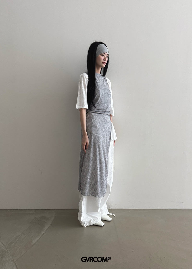 Gavara Market - Korean Women Fashion - #womensfashion - Ribbed Long Slit One-piece - 3