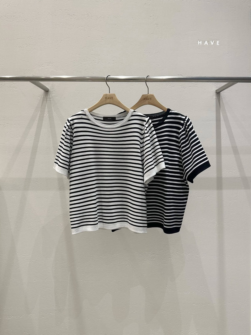 Have - Korean Women Fashion - #momslook - Striped Shirring Knit