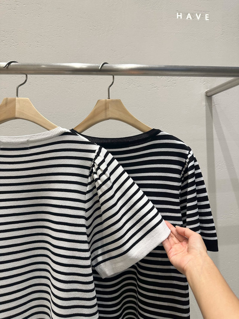 Have - Korean Women Fashion - #restrostyle - Striped Shirring Knit - 6