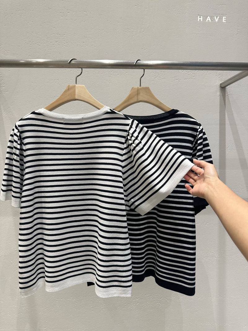 Have - Korean Women Fashion - #vintageinspired - Striped Shirring Knit - 4