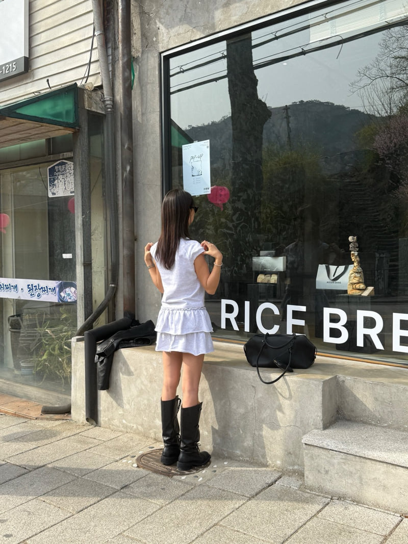 Heil - Korean Women Fashion - #momslook - Terry Frill Skirt - 6