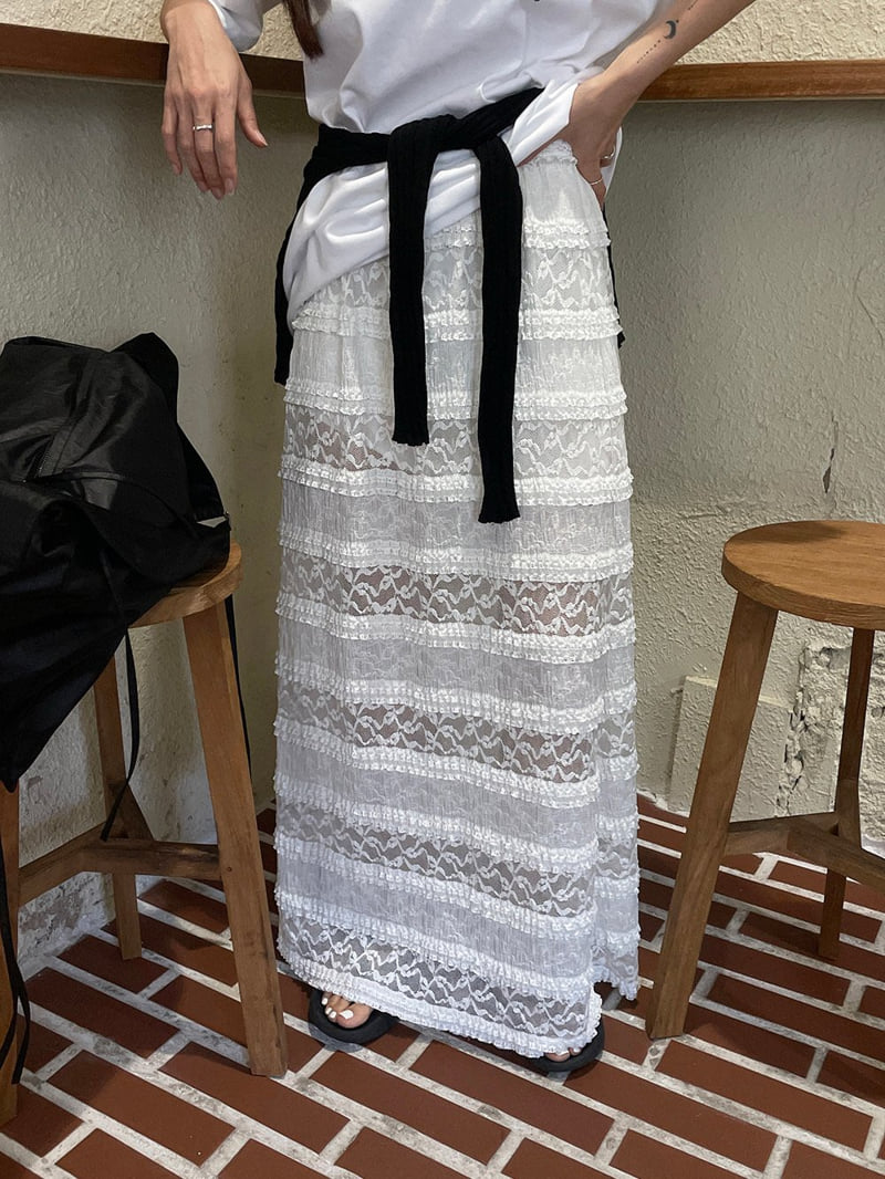 Heil - Korean Women Fashion - #romanticstyle - Puree Maxi Skirt - 11