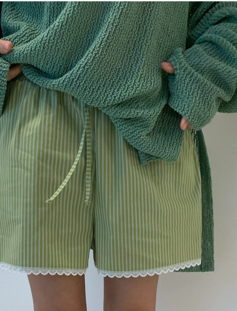 Heil - Korean Women Fashion - #shopsmall - Lace Stripe Pants - 7