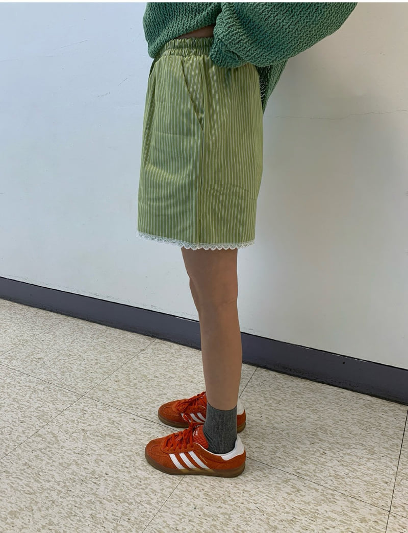 Heil - Korean Women Fashion - #thatsdarling - Lace Stripe Pants - 8