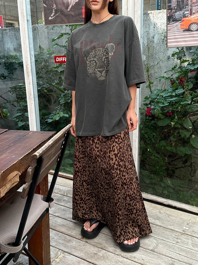 Heil - Korean Women Fashion - #vintageinspired - Leopard Maxi Skirt - 3