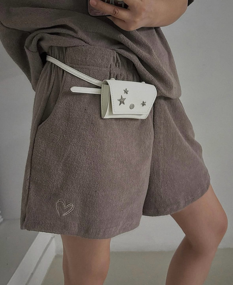 Heil - Korean Women Fashion - #momslook - Heart Terry Shorts - 4